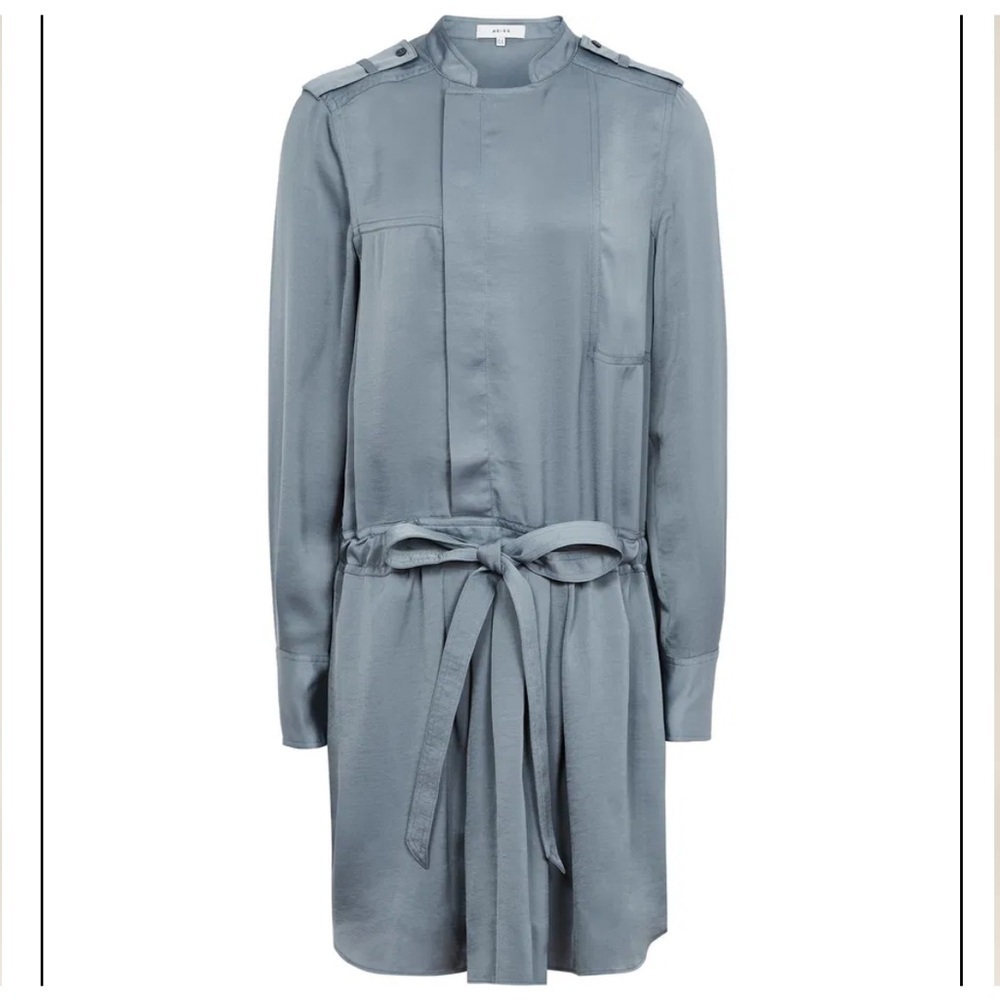 Reiss Eleanor Satin Shirt Dress Size 2 - Picture 2 of 14